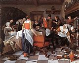 Jan Steen Famous Paintings - Celebrating the Birth